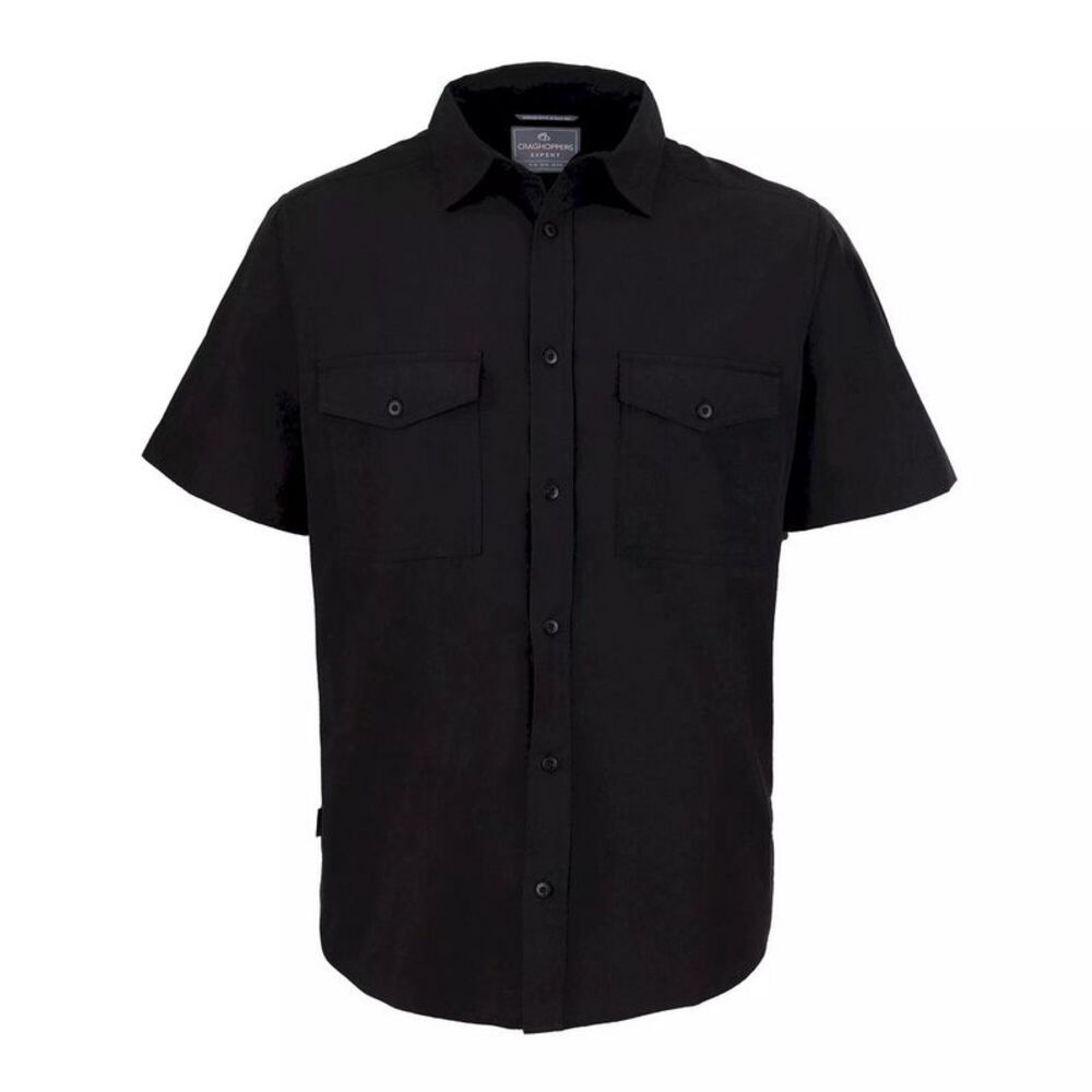 Craghoppers Mens Expert Kiwi Short-Sleeved Shirt / Black